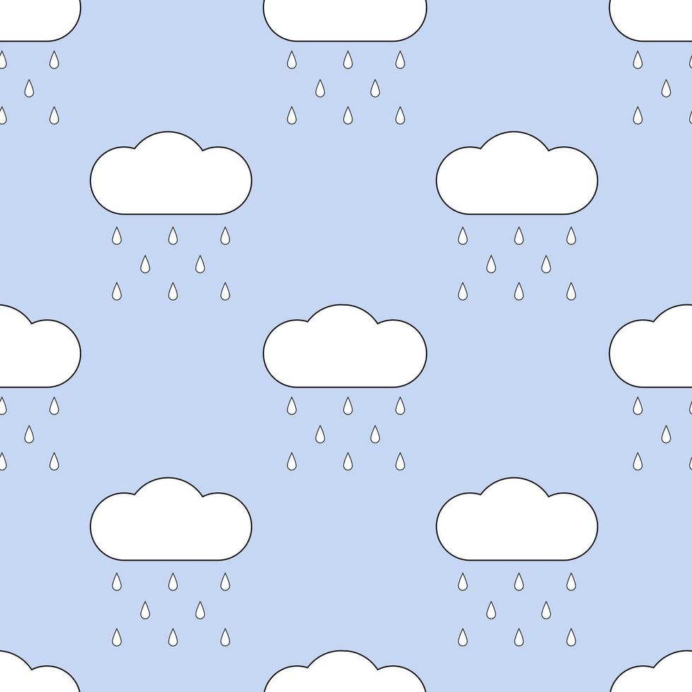 Cute seamless pattern. Cloud rain vector. vector