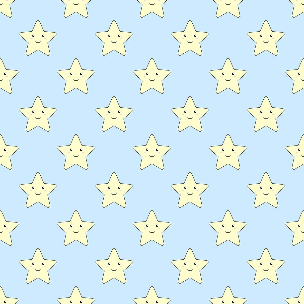 Cute cartoon star seamless pattern. Colorful pastel. vector