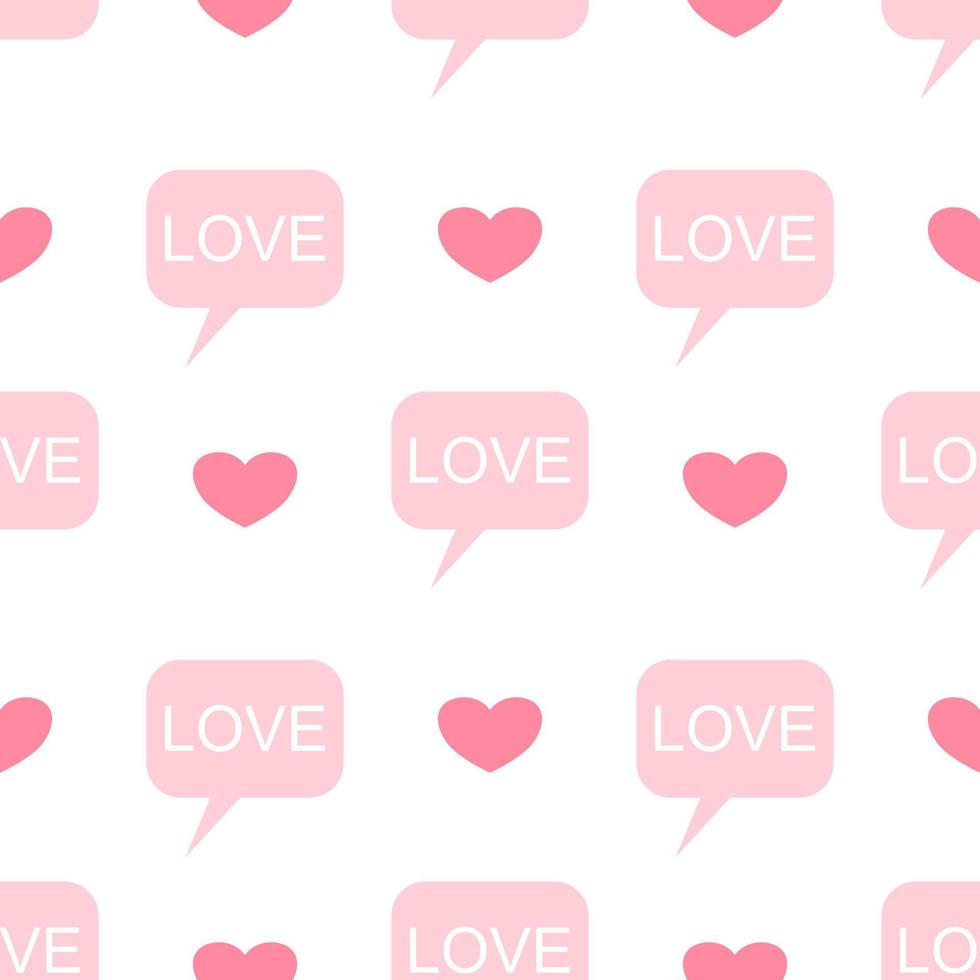 Cute seamless pattern. Pastel color heart vector. Love messages. vector