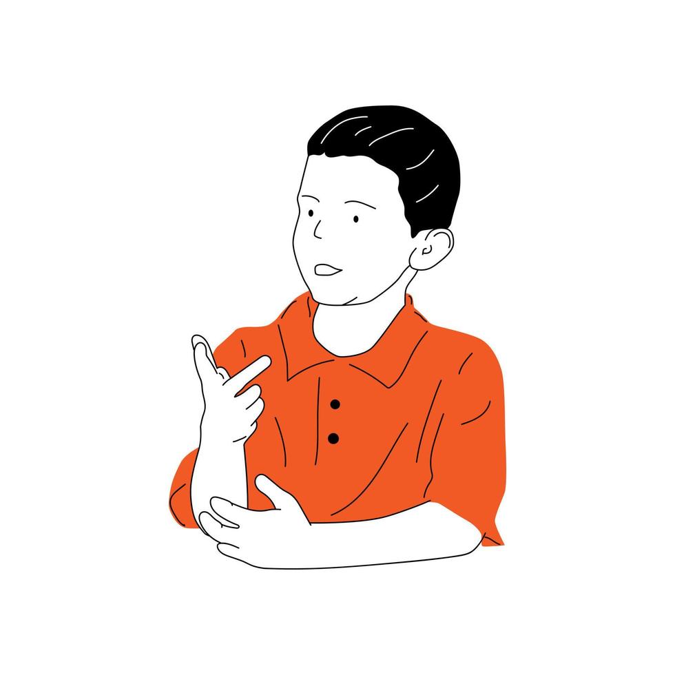 illustration of schoolboy, little boy studying vector