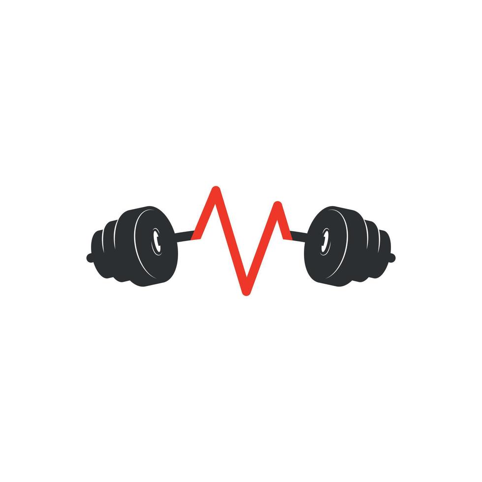 Heartbeat fitness logo design. Gym logo template. Vector illustration