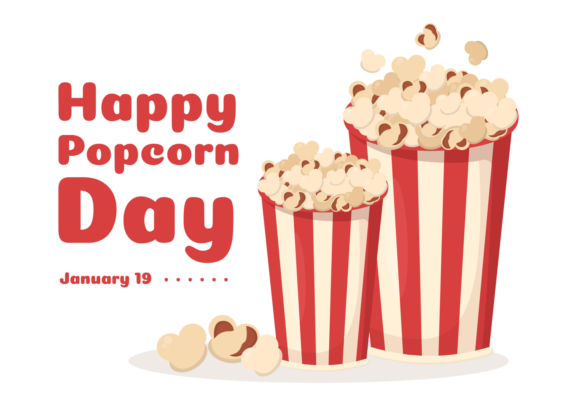 National Popcorn Day on January 19th with a Big Box of Red and White