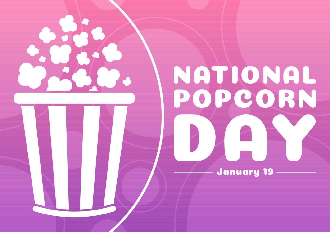 National Popcorn Day on January 19th with a Big Box of Red and White Stripe in Flat Cartoon Background Hand Drawn Templates Illustration vector