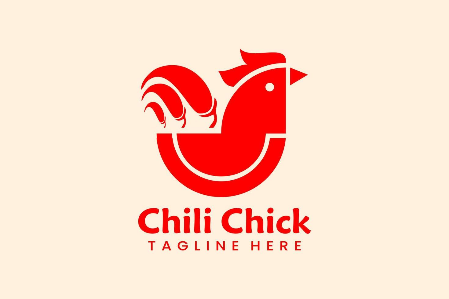 Flat chili chicken logo template design logotype vector