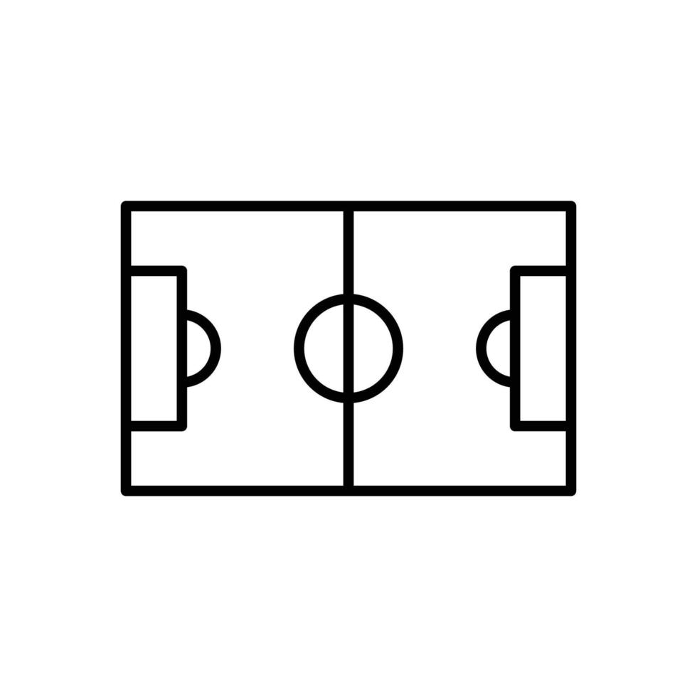 soccer field icon. outline icon vector