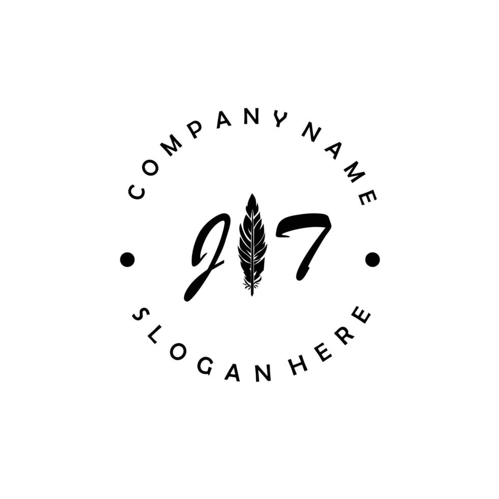 Initial JT letter logo elegant company brand luxury vector