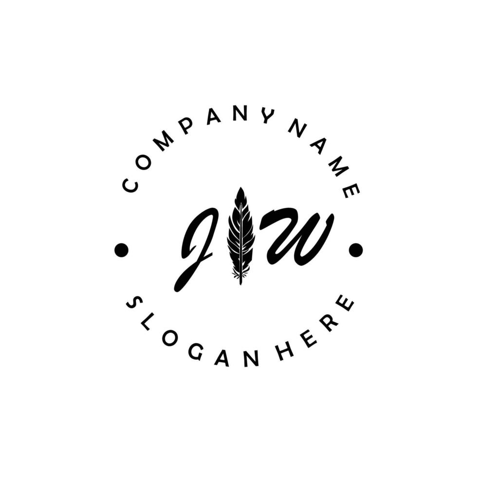 Initial JW letter logo elegant company brand luxury vector