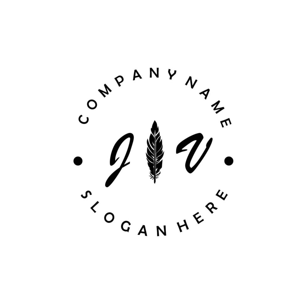 Initial JV letter logo elegant company brand luxury vector