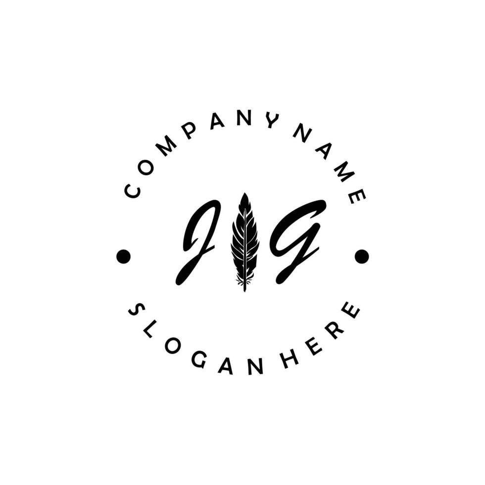 Initial JG letter logo elegant company brand luxury vector