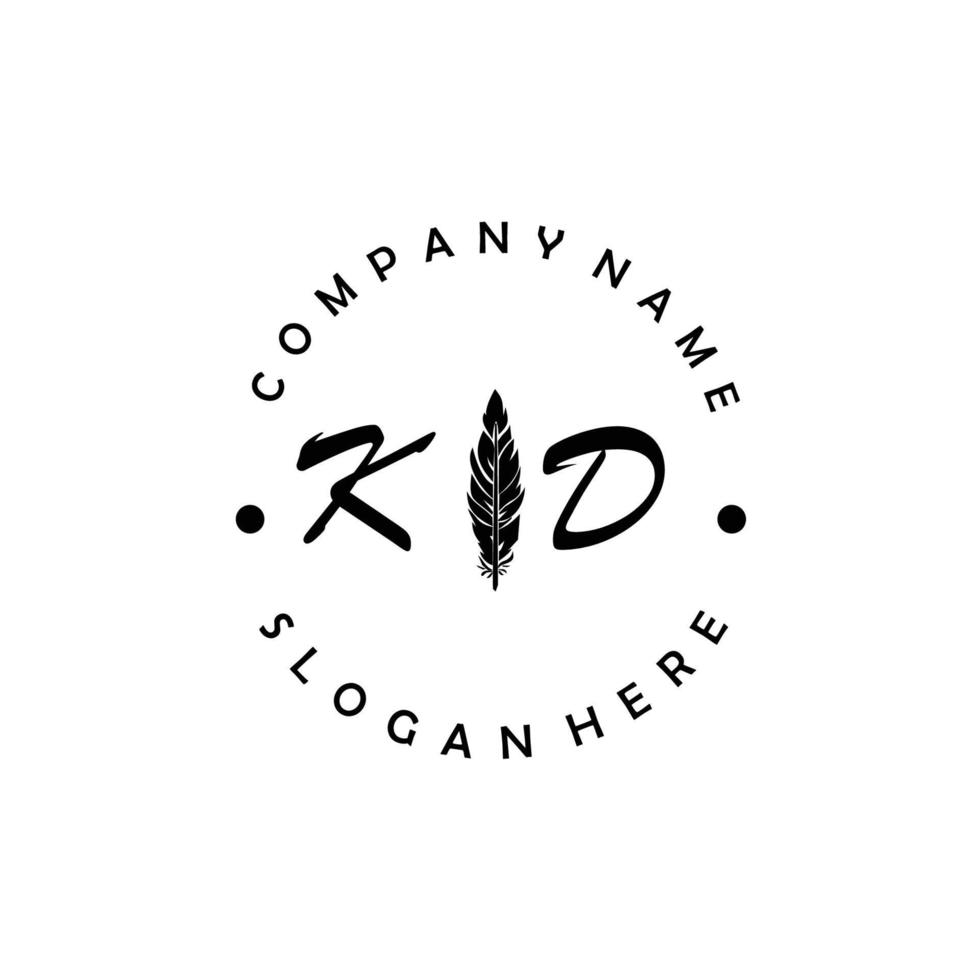 Initial KD letter logo elegant company brand luxury vector