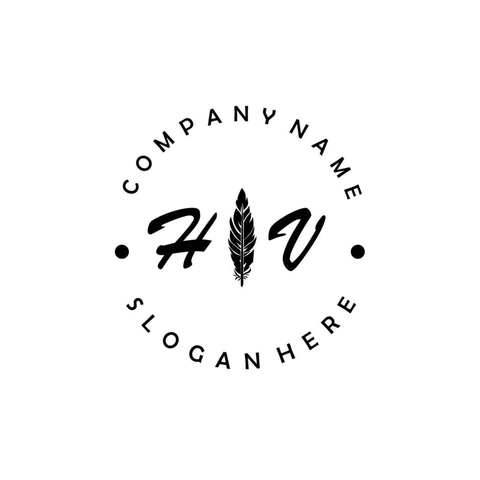 Initial HV letter logo elegant company brand luxury vector