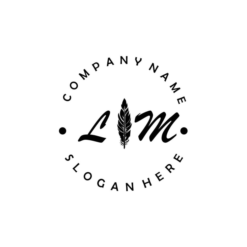Initial LM letter logo elegant company brand luxury vector