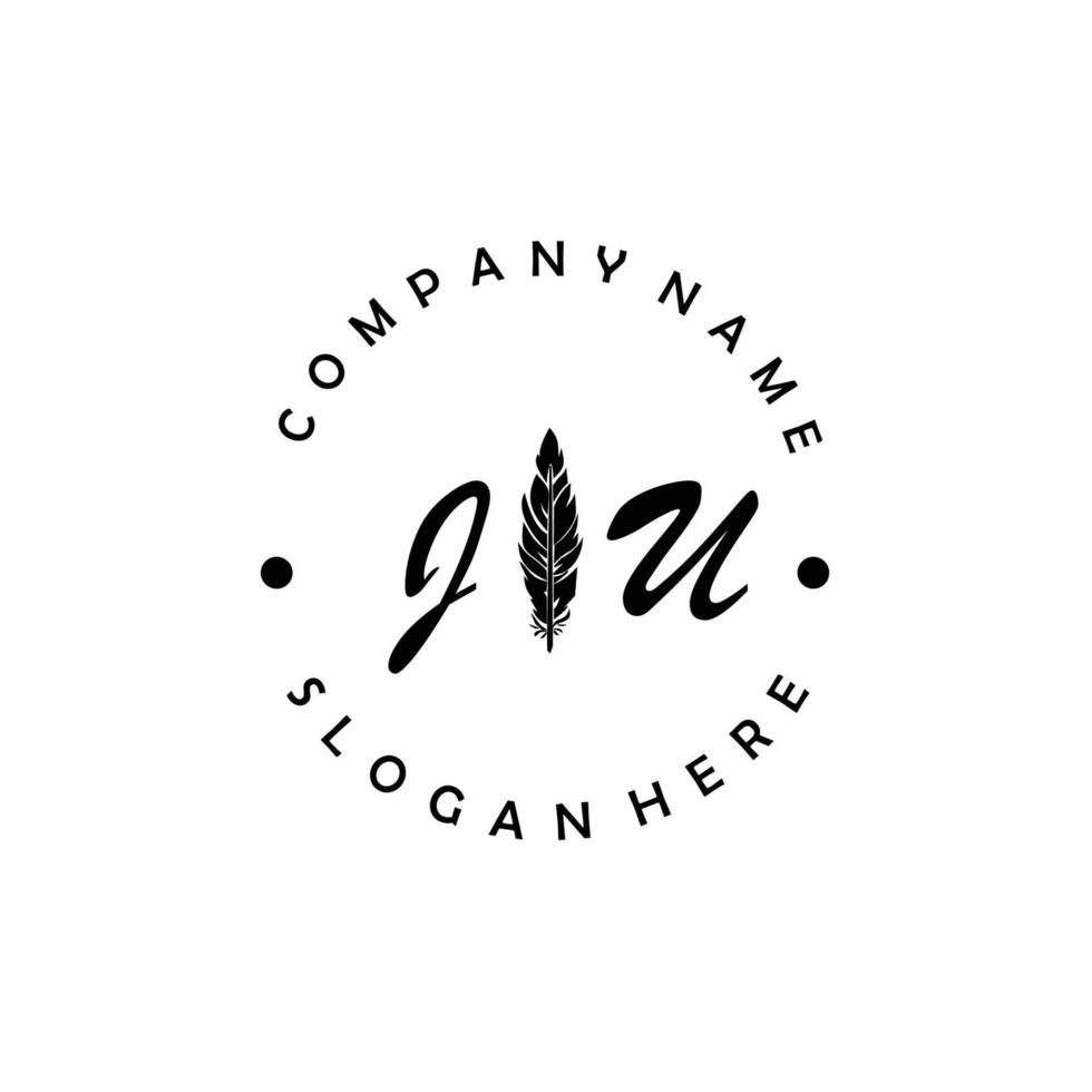 Initial JU letter logo elegant company brand luxury vector