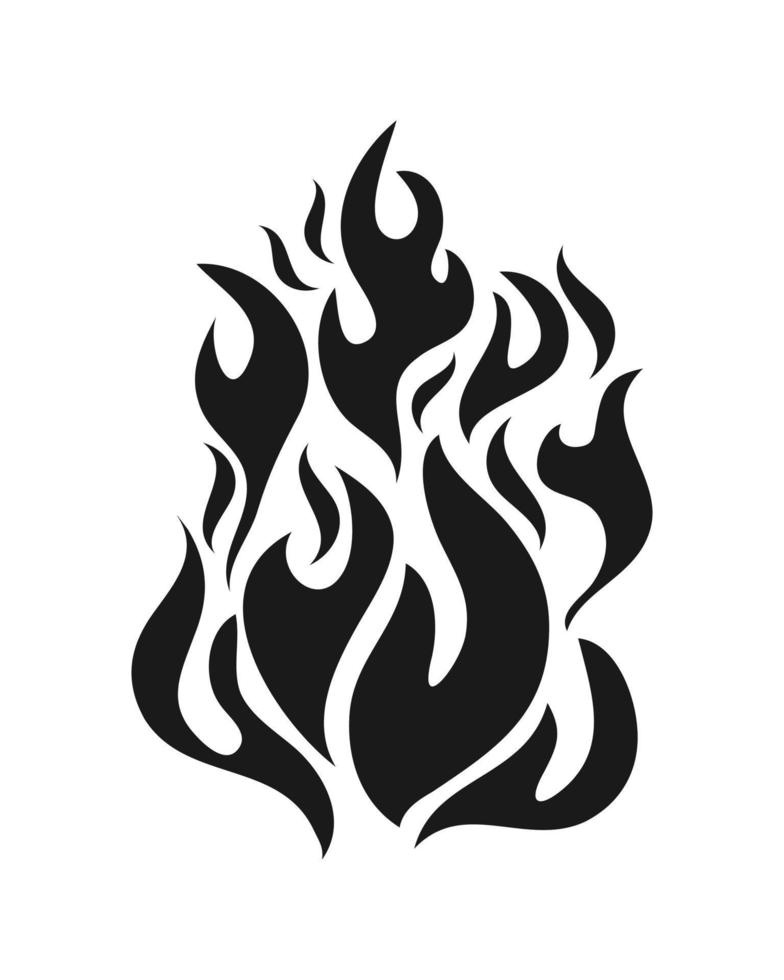 conjunto de garabatos de símbolo de icono de llama de fuego. estilo dibujado a mano. aislado sobre fondo blanco. ilustración de icono de vector