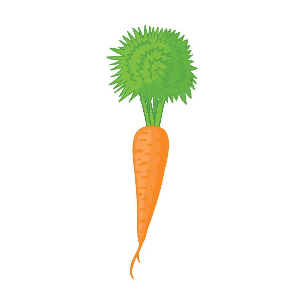 icono de zanahoria en estilo de dibujos animados vector