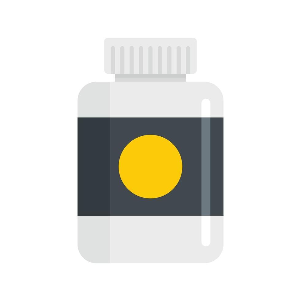 Protein powder jar icon, flat style vector