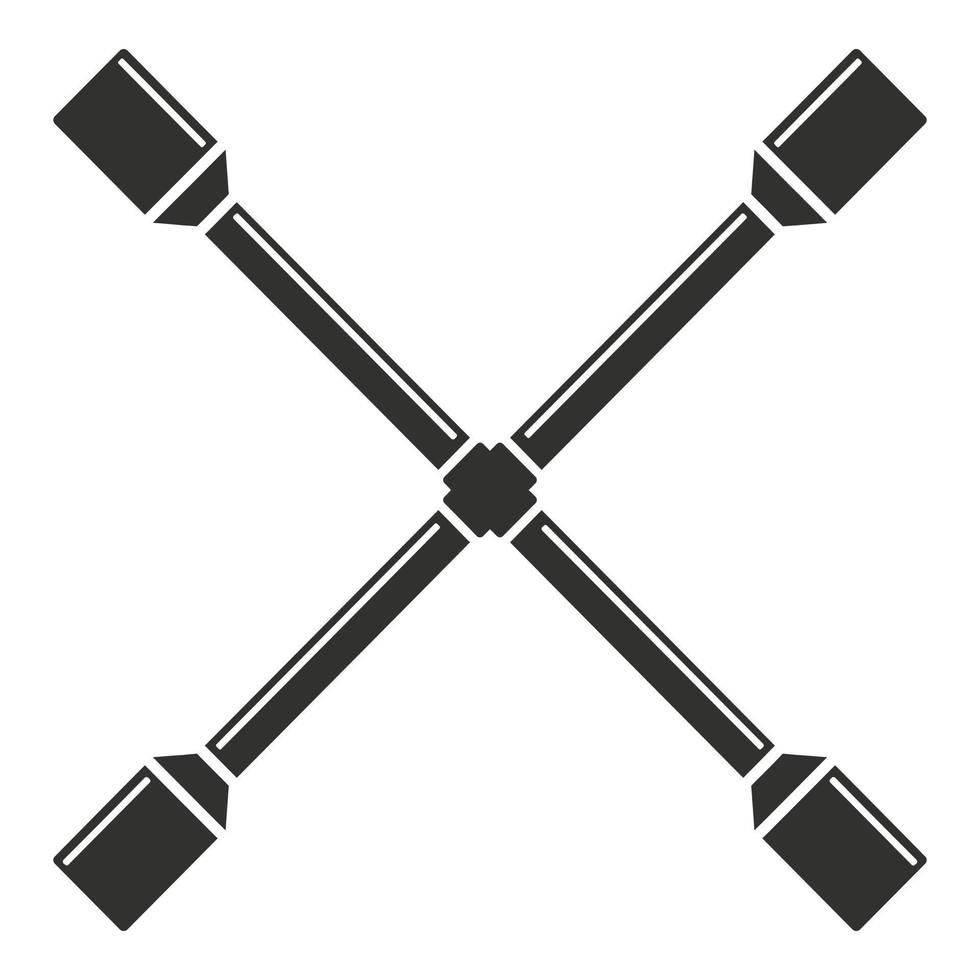 icono de llave de rueda cruzada, estilo simple vector