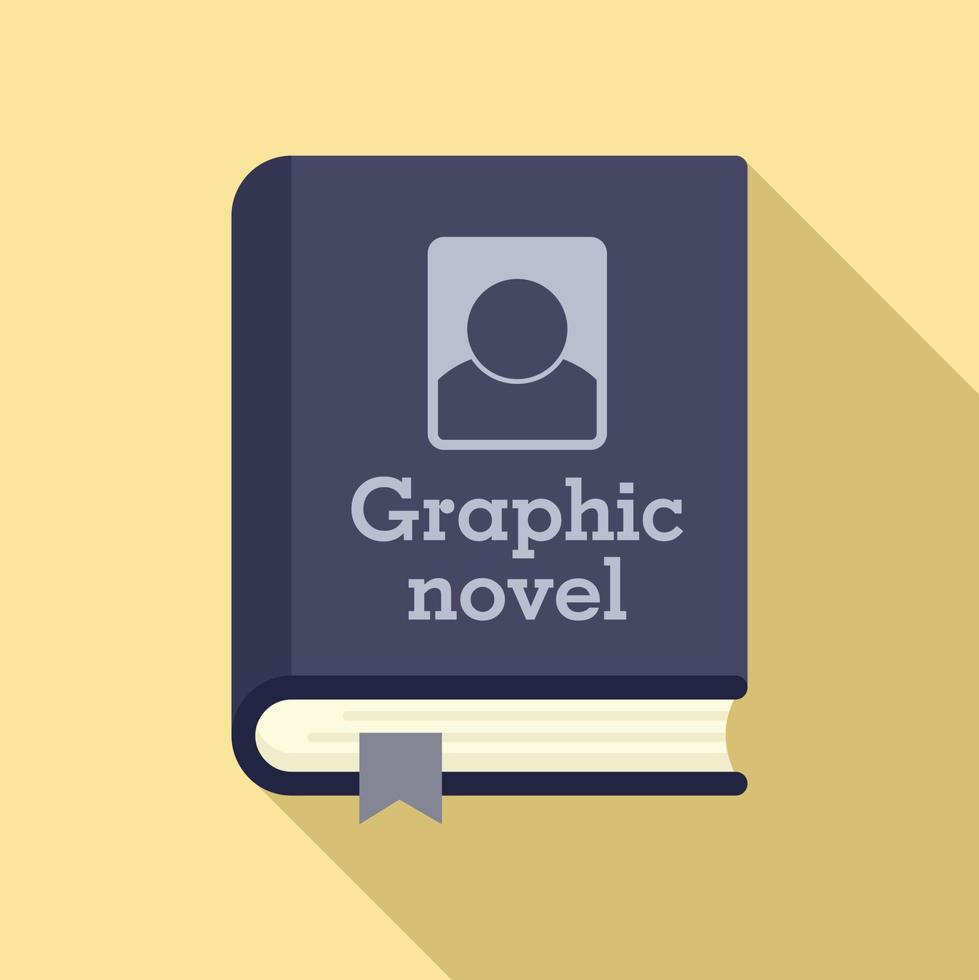 Graphic novel book icon, flat style vector