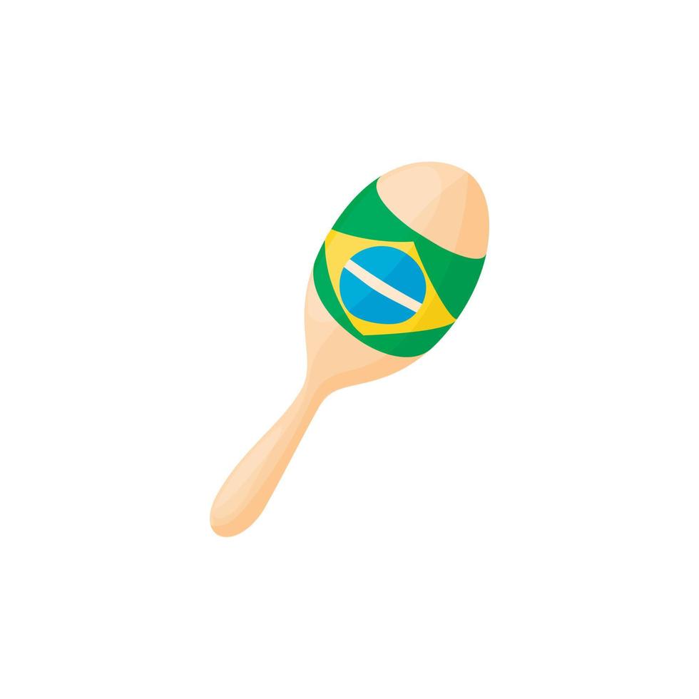 Brazilian maracas icon, cartoon style vector
