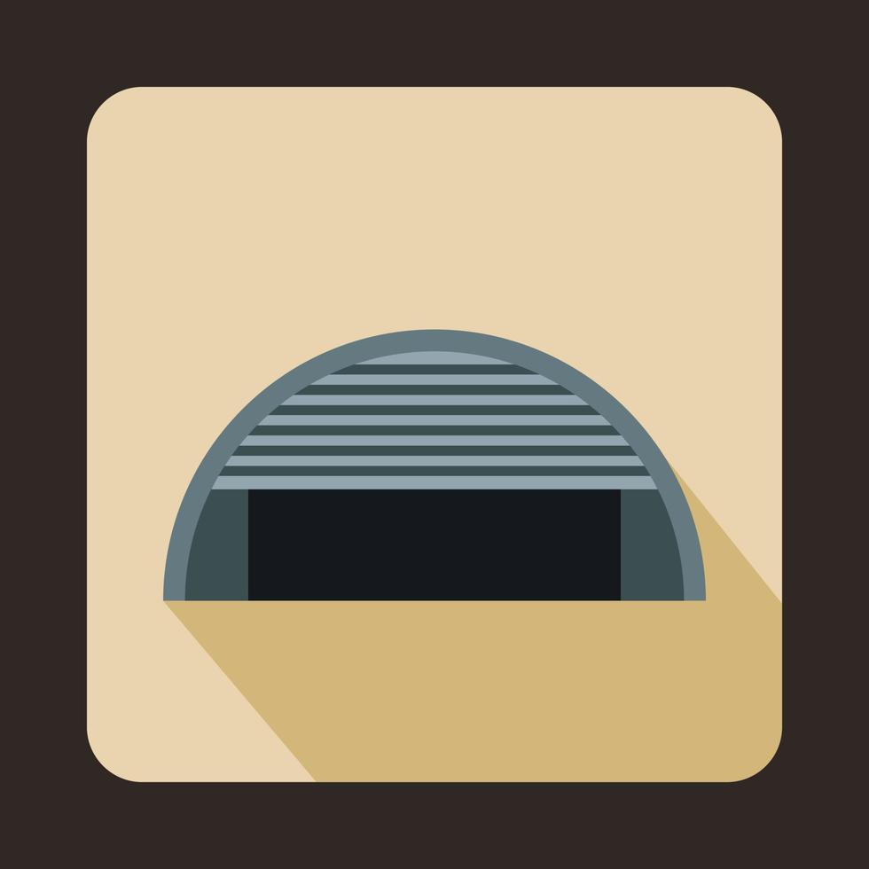 Round garage icon, flat style vector