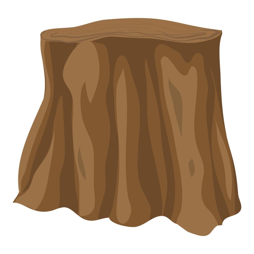 Wild tree stump icon, cartoon style vector