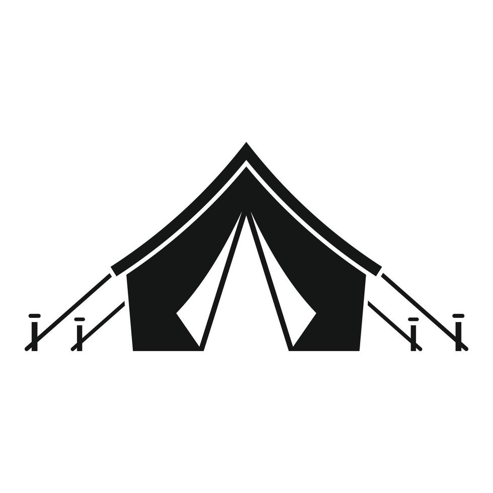 Hunter tent icon, simple style vector