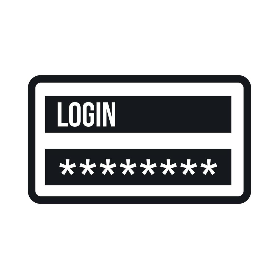 Login and password icon, simple style vector