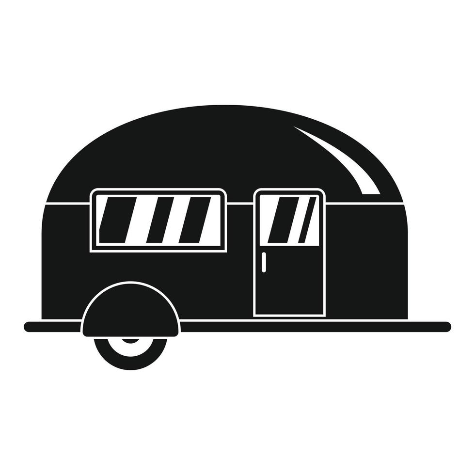 Camp trailer icon, simple style vector