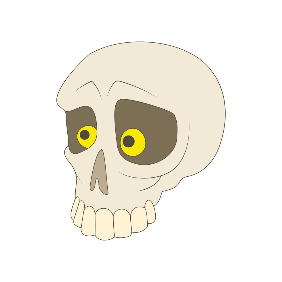 Human skull icon in cartoon style vector