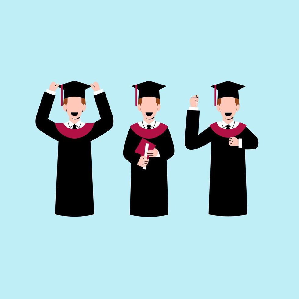 conjunto de personajes de graduación de hombre vector