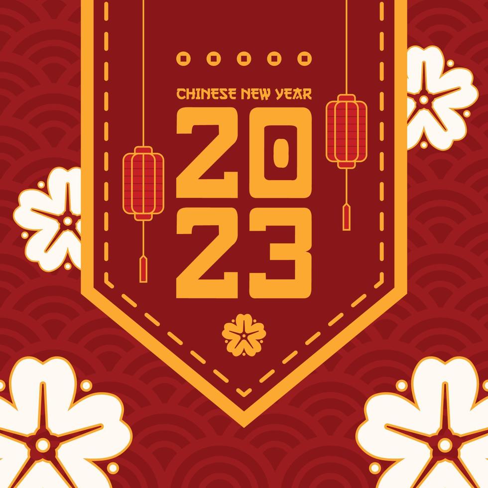 flat banner chinese new year background vector