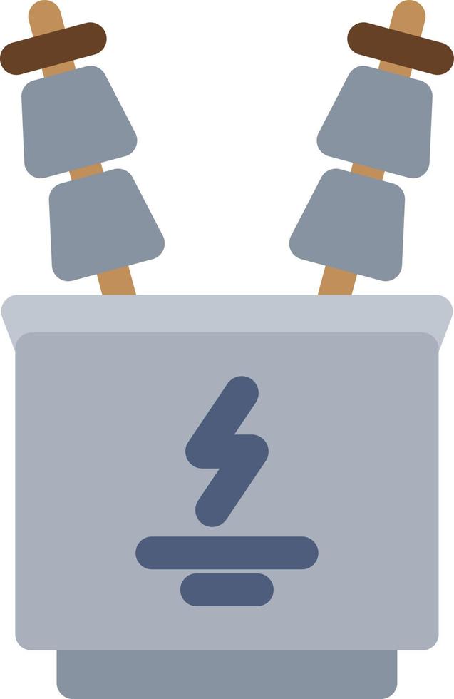 Power Transformer Flat Icon vector