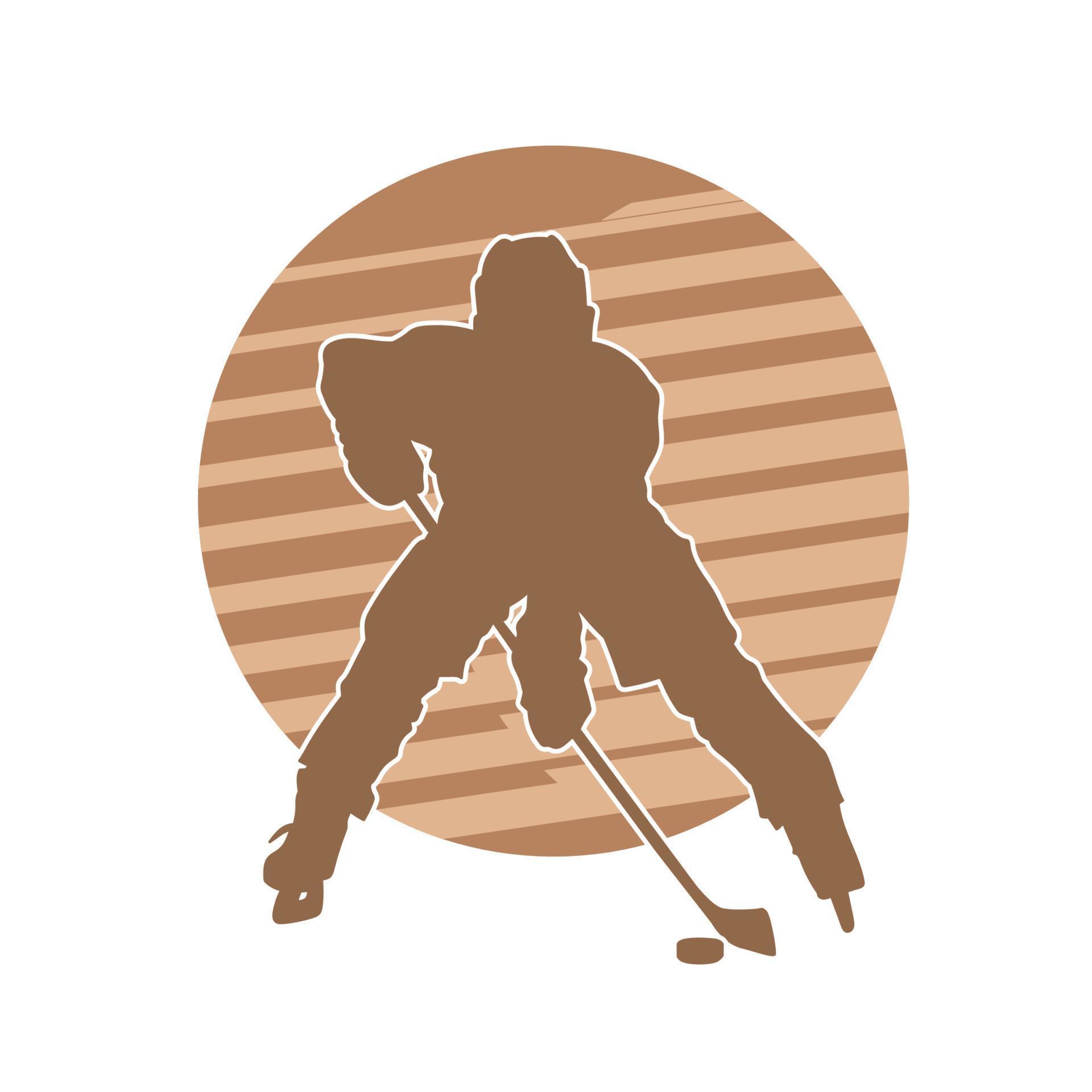 Ice hockey player vector silhouette. 14574045 Vector Art at Vecteezy