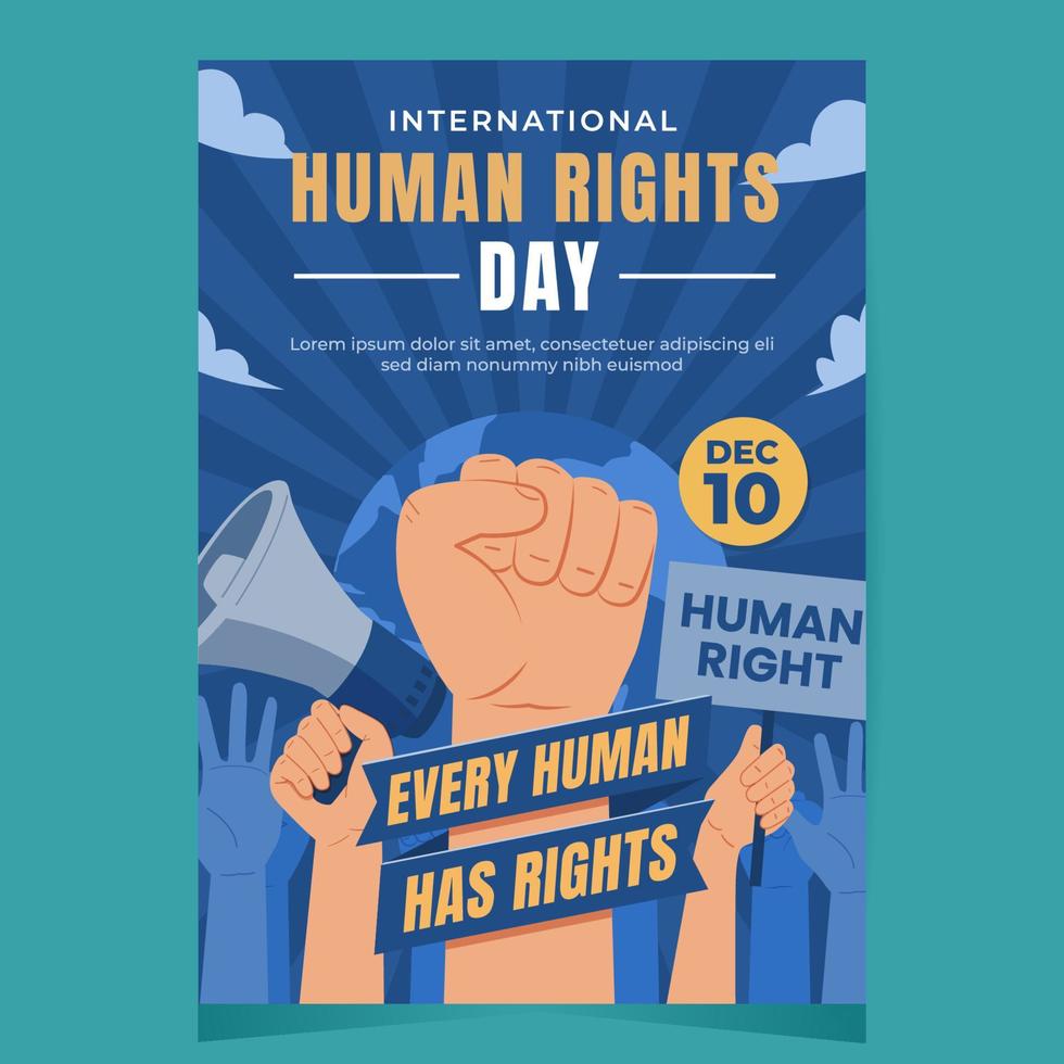plantilla de póster del día de los derechos humanos vector