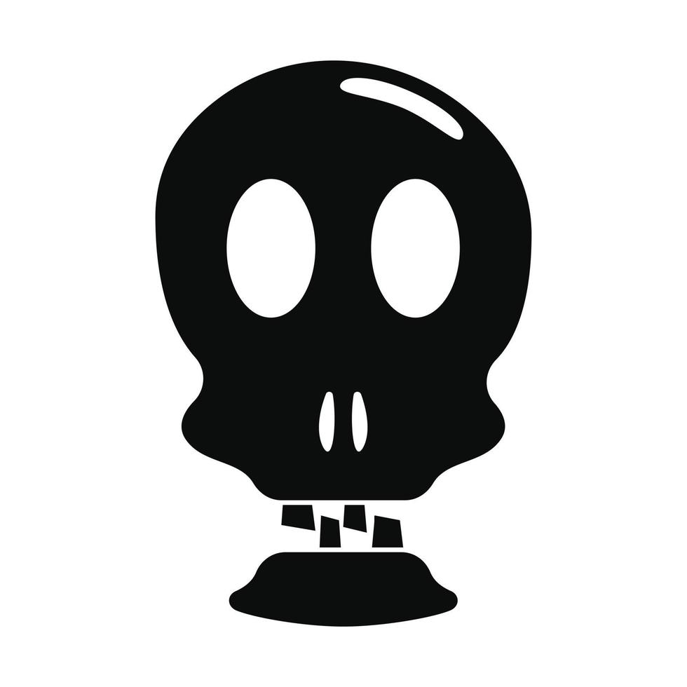 Skull icon, simple style vector