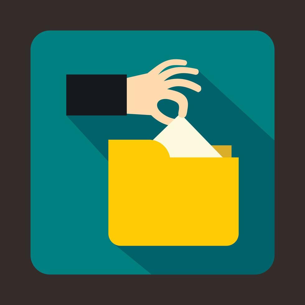 Robbery secret data in yellow folder icon vector