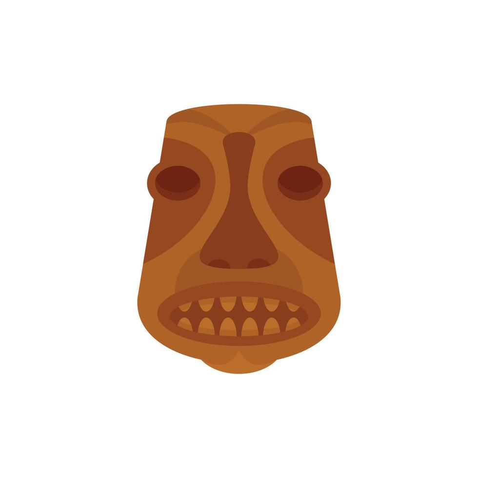 Tiki idol icon, flat style vector