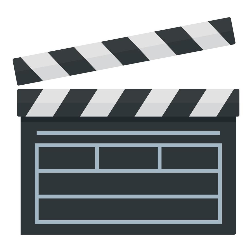 Film production clapper icon, flat style vector