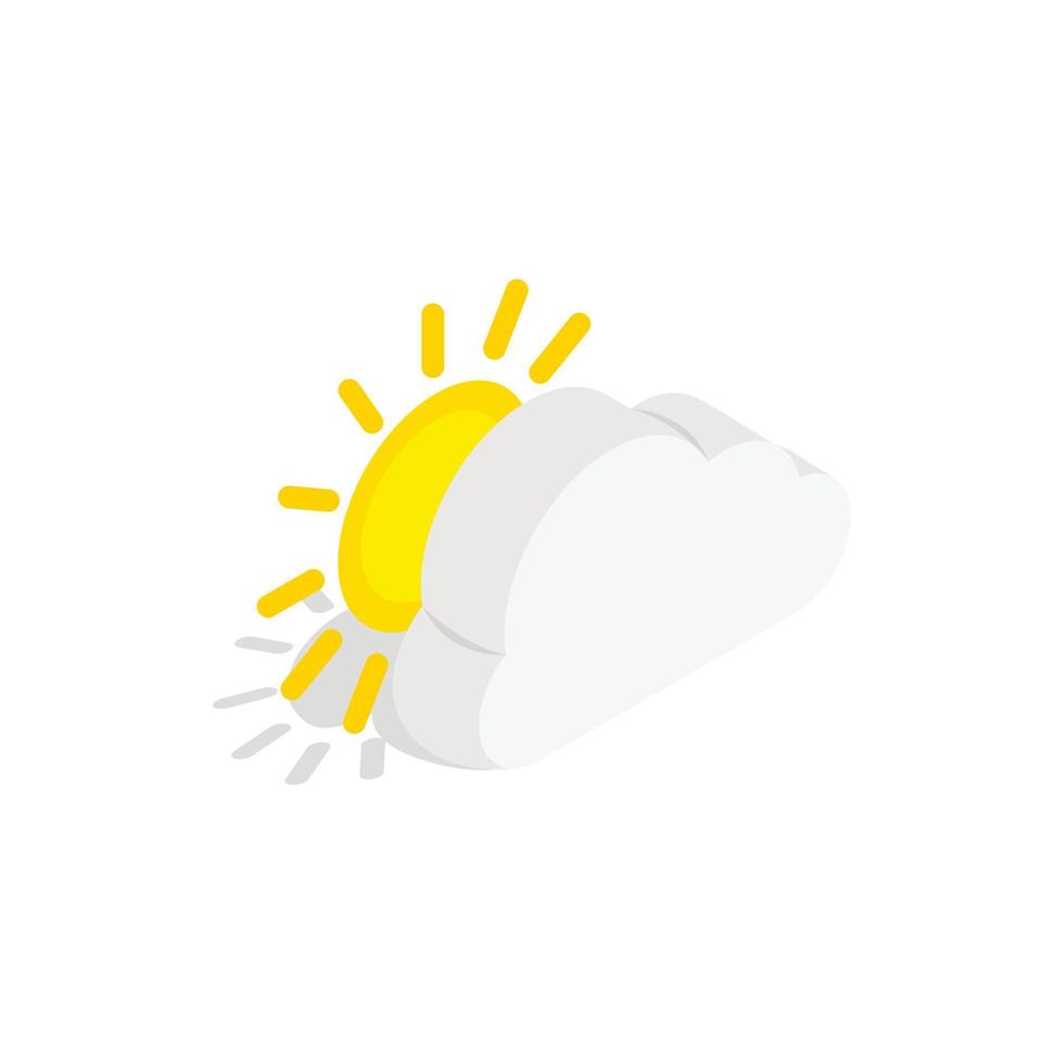 Sun icon in isometric 3d style vector