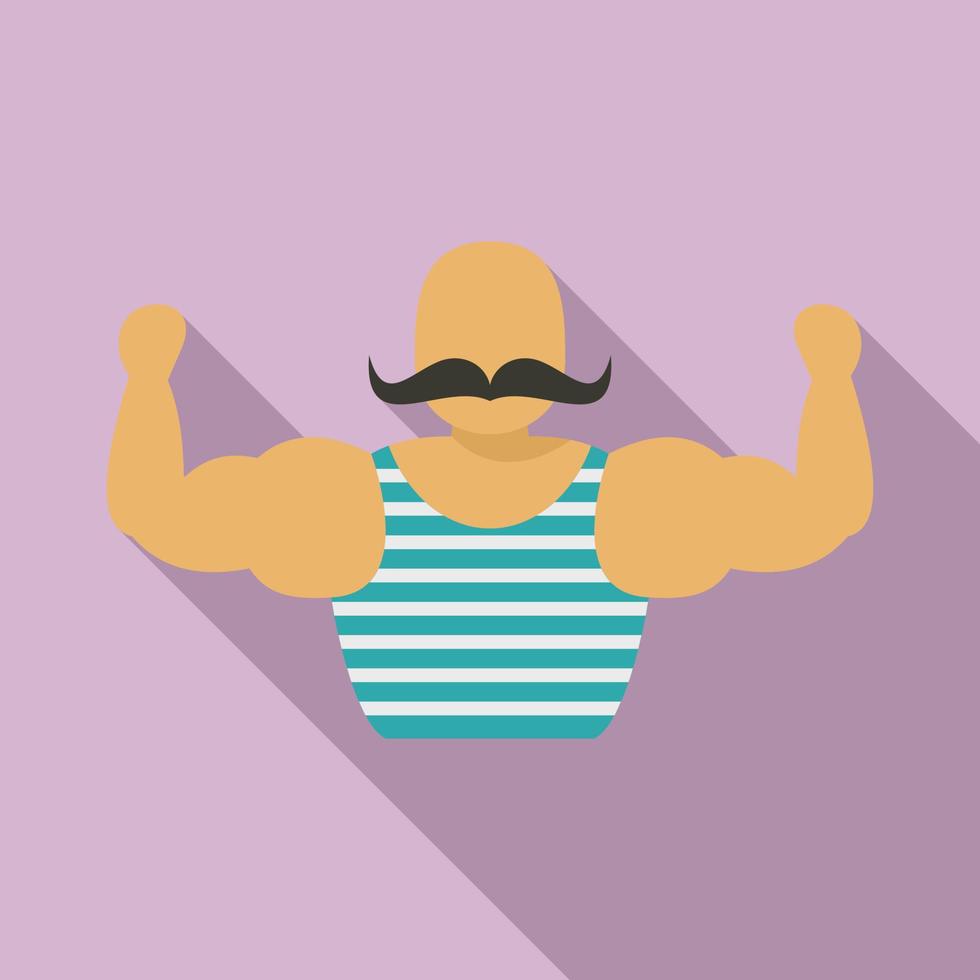 Circus strongman icon, flat style vector