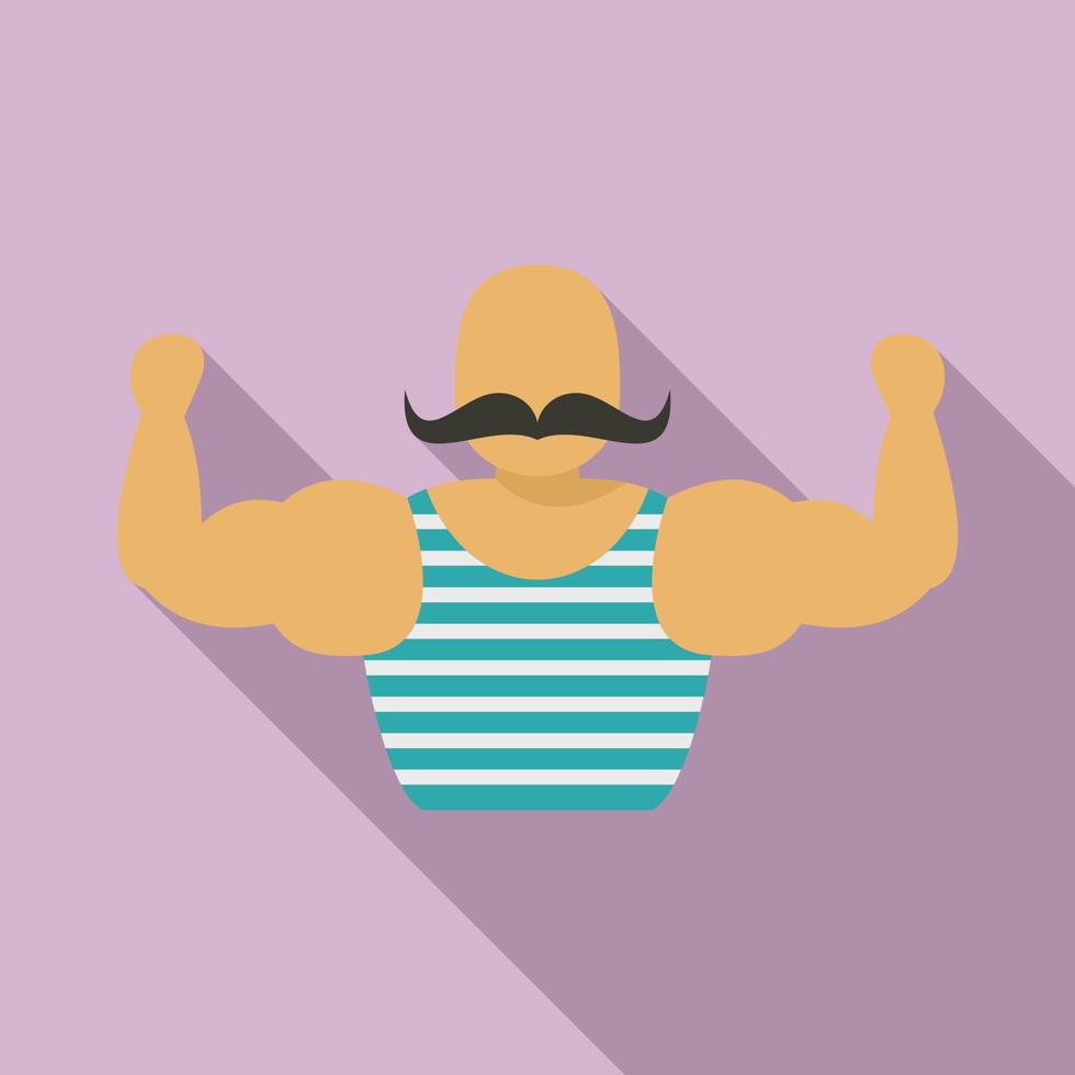 icono de hombre fuerte de circo, estilo plano vector