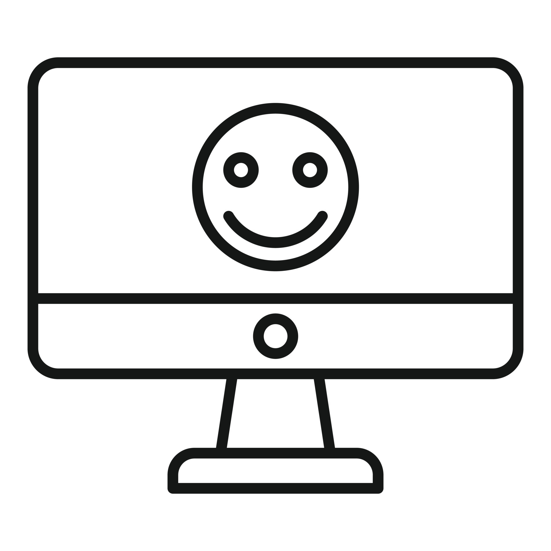 icono de monitor emoji sonriente, estilo de contorno 14574231 Vector en