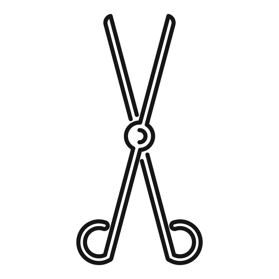 Laboratory forceps icon, outline style vector