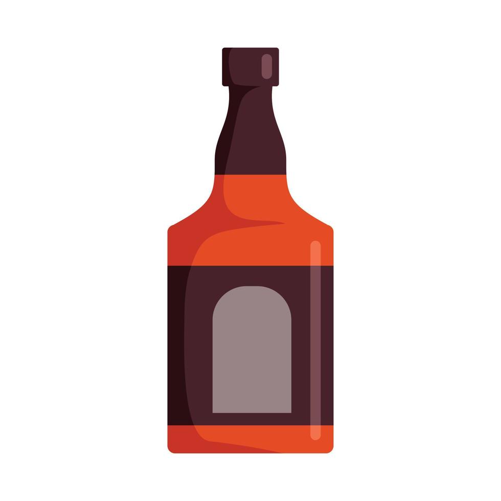 icono de botella de ron, estilo plano vector