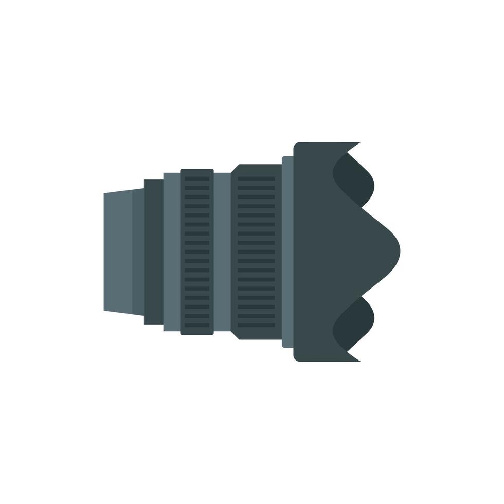 Modern camera lens icon, flat style vector