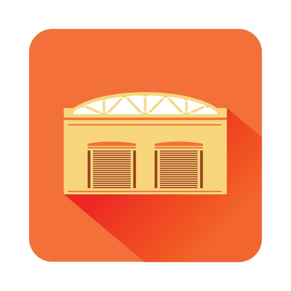 Warehouse factory icon, flat style vector