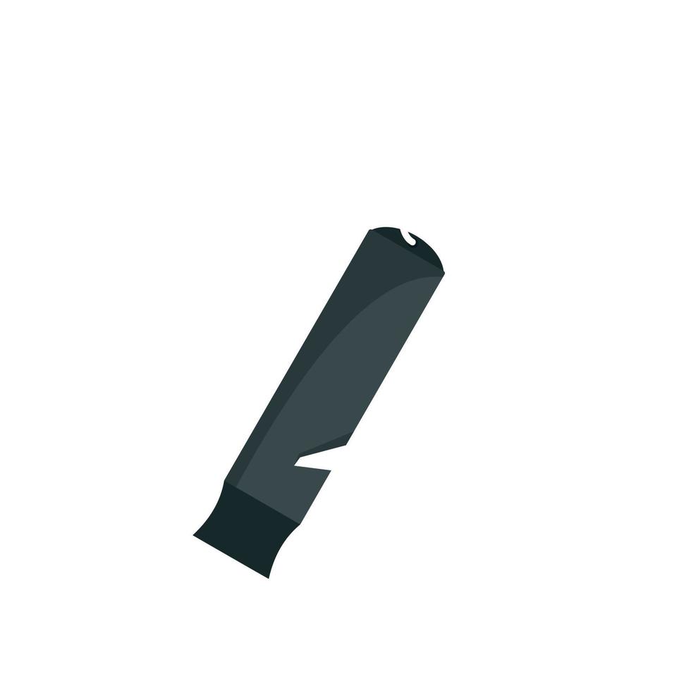 Black whistle icon, flat style vector