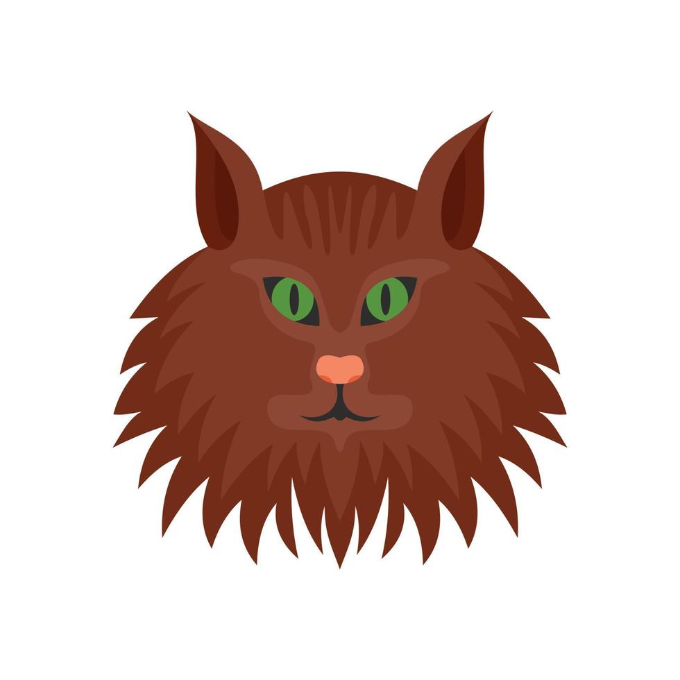 icono de cabeza de gato, estilo plano vector