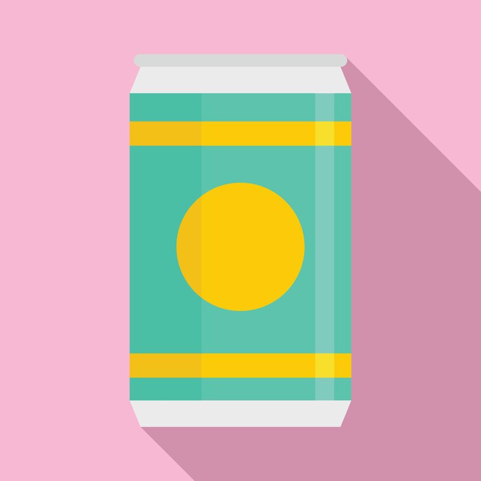 Natural soda tin can icon, flat style vector