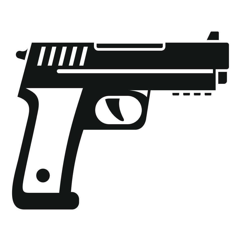 Policeman pistol icon, simple style vector